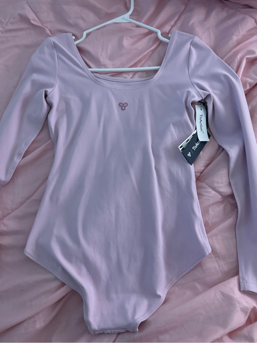 Aritzia Light Pink Long Sleeve Scoop Neck Women's Bodysuit